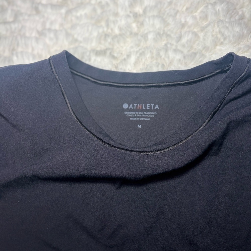 Athleta Women's Black Short Sleeve Tee - Picture 3 of 3